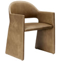 Talia Vegan Leather Dining Armchair - Toast