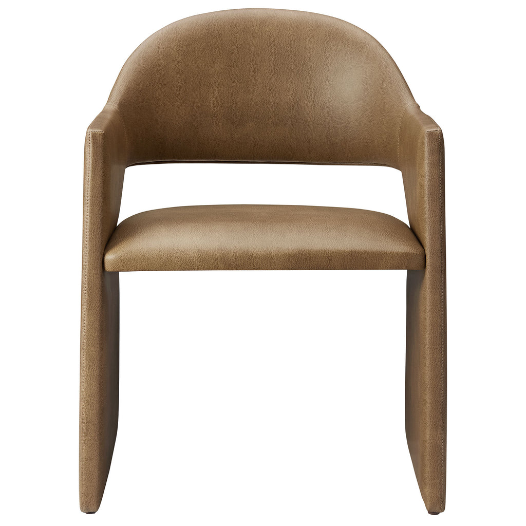 Talia Vegan Leather Dining Armchair - Toast