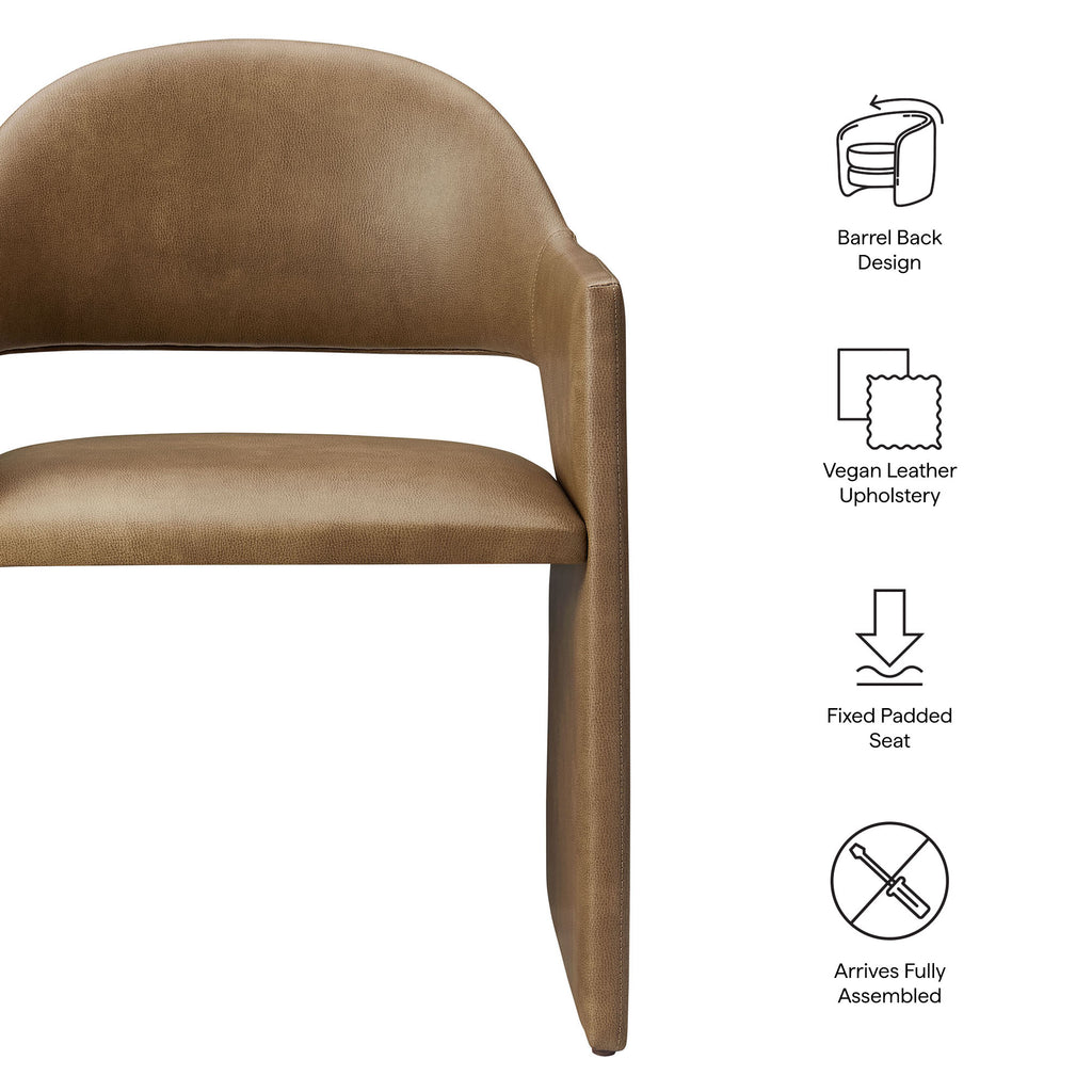Talia Vegan Leather Dining Armchair - Toast