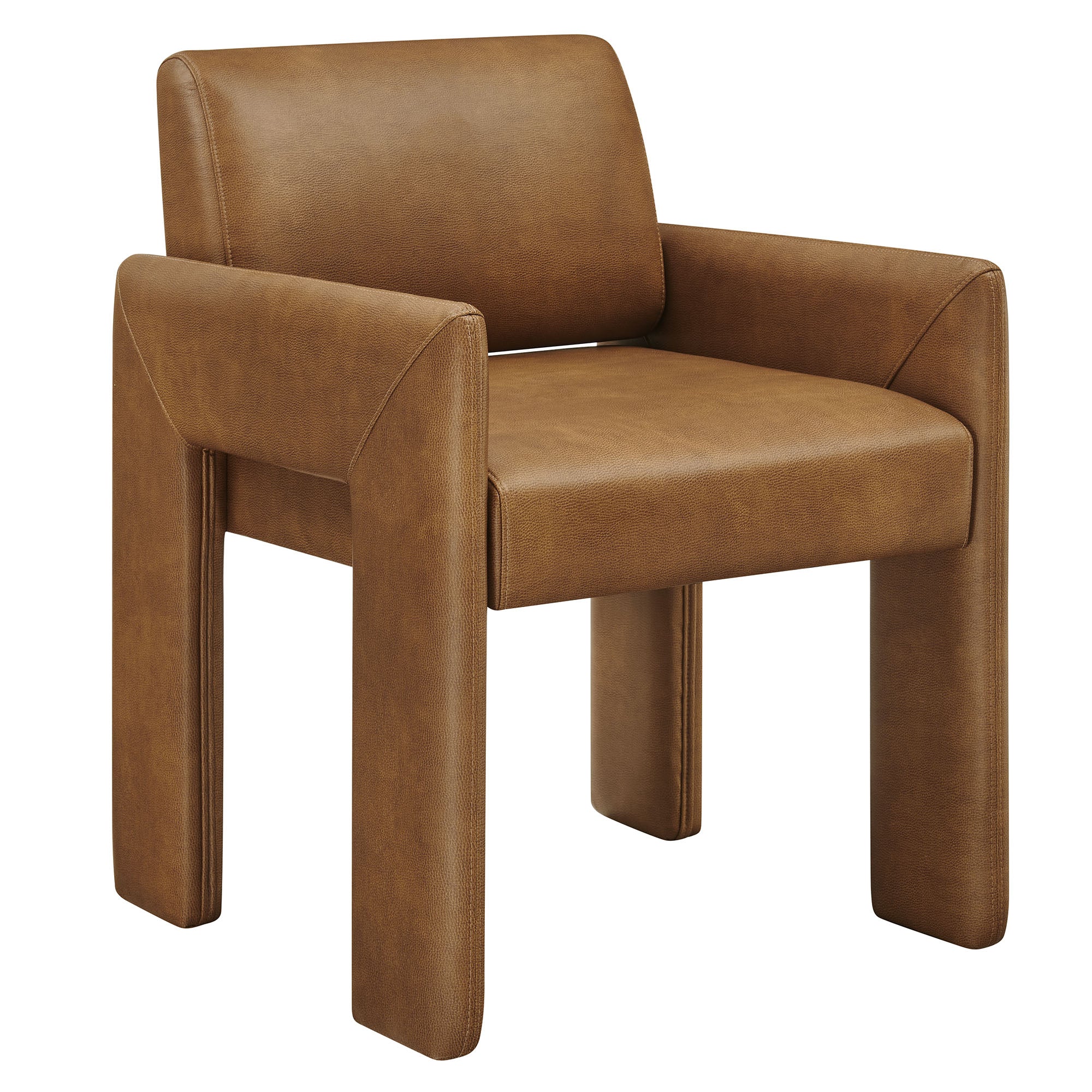 Daven Vegan Leather Dining Armchair - Canyon