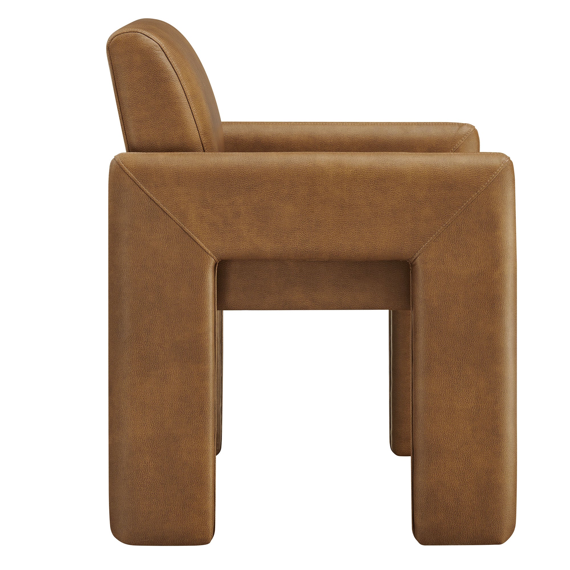 Daven Vegan Leather Dining Armchair - Canyon