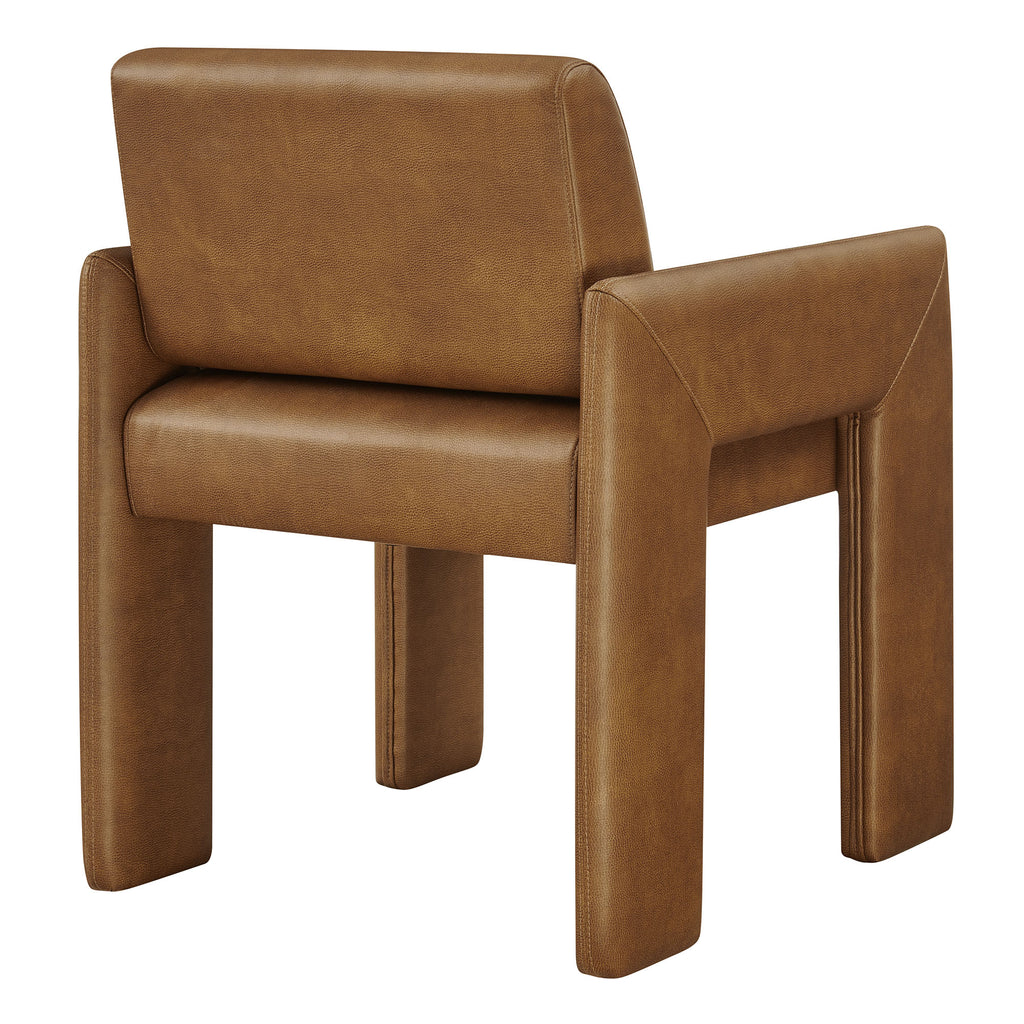 Daven Vegan Leather Dining Armchair - Canyon