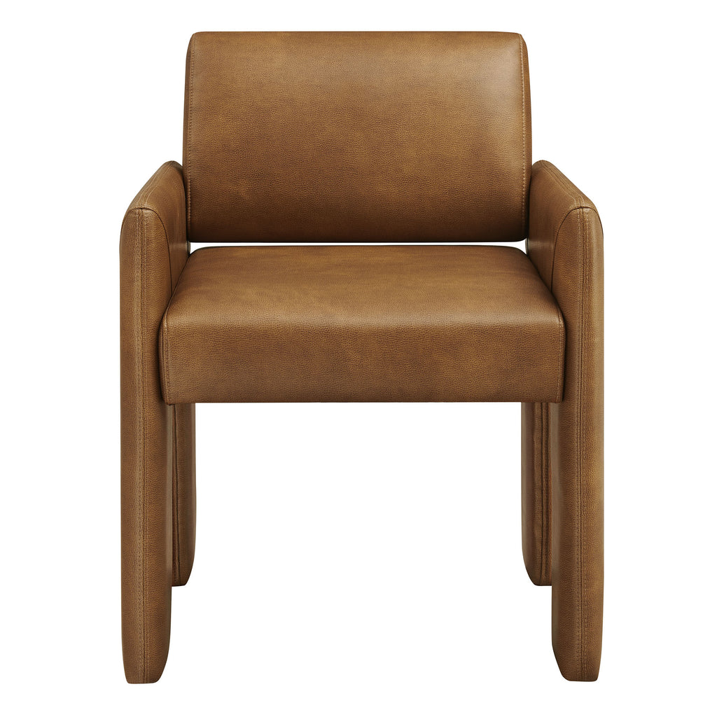Daven Vegan Leather Dining Armchair - Canyon