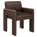 Daven Vegan Leather Dining Armchair - Espresso