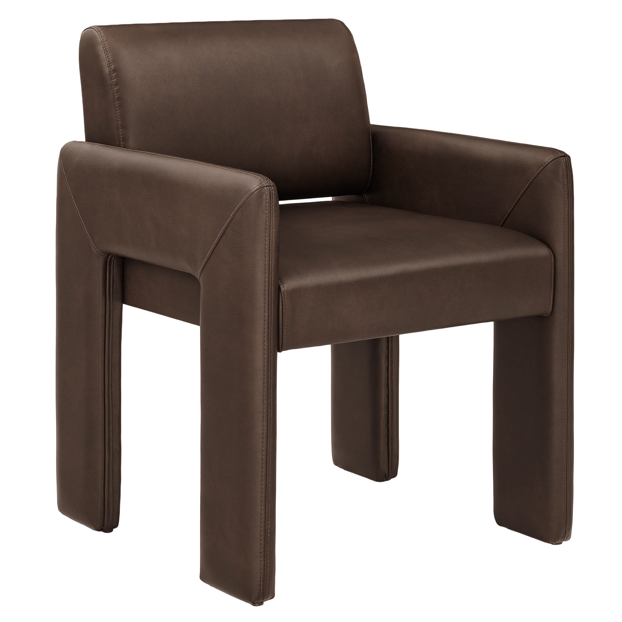 Daven Vegan Leather Dining Armchair - Espresso