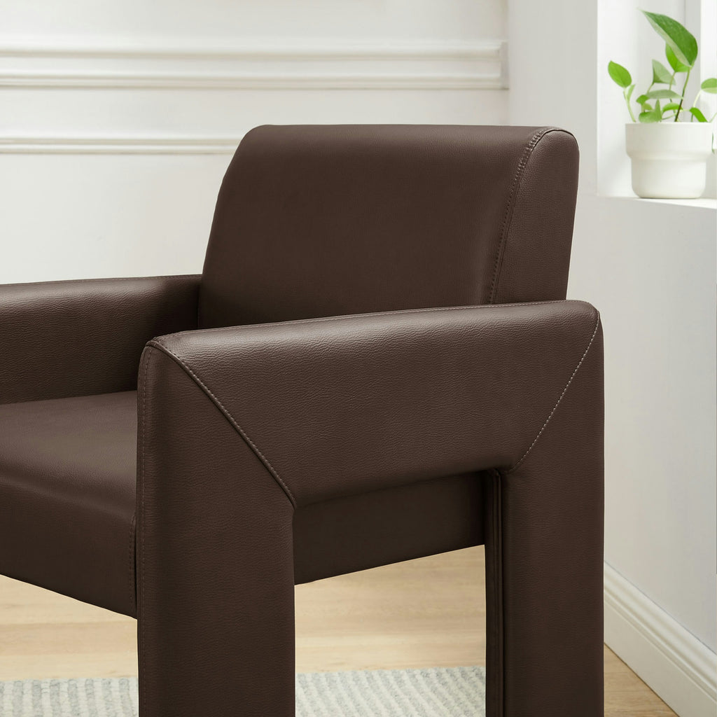 Daven Vegan Leather Dining Armchair - Espresso