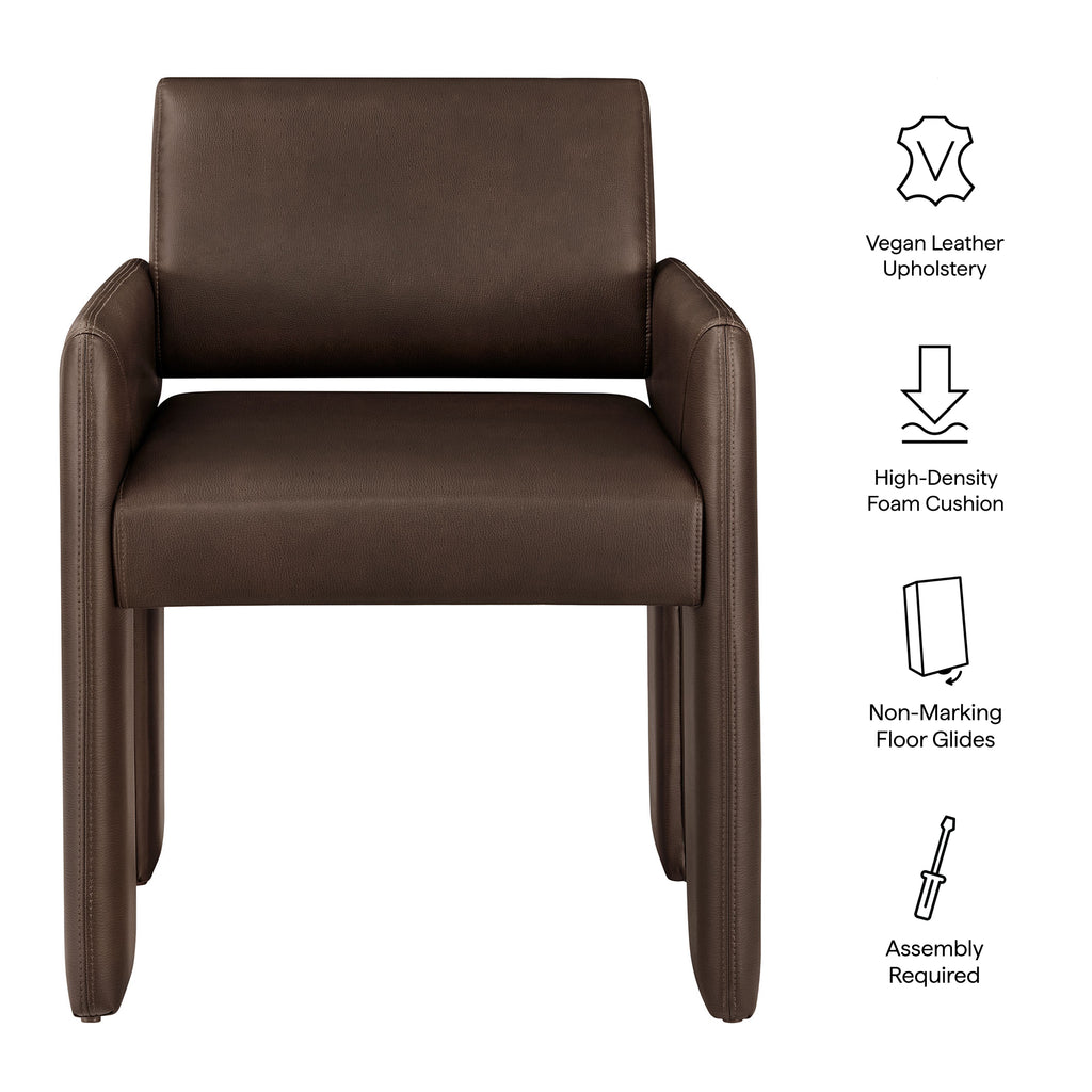 Daven Vegan Leather Dining Armchair - Espresso