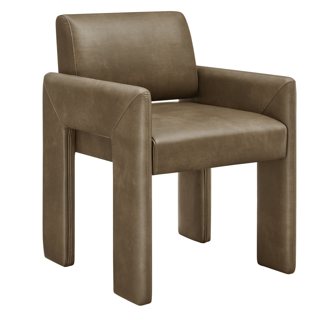 Daven Vegan Leather Dining Armchair - Mushroom