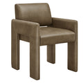 Daven Vegan Leather Dining Armchair - Mushroom