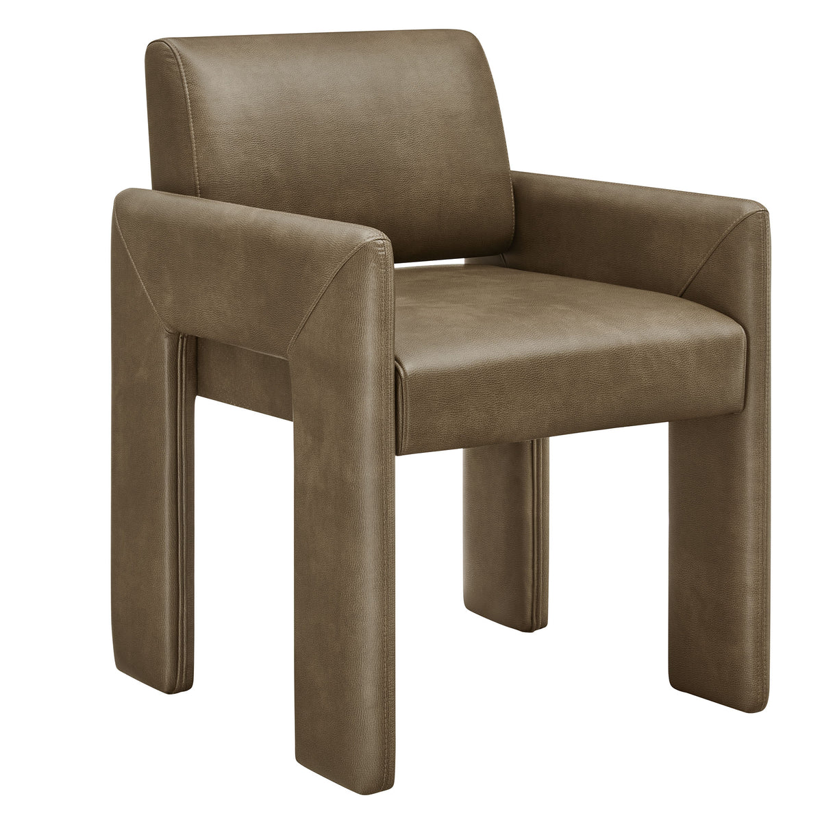 Daven Vegan Leather Dining Armchair - Mushroom
