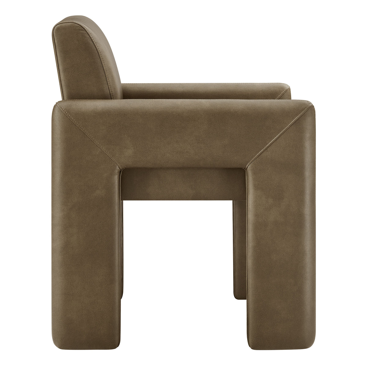 Daven Vegan Leather Dining Armchair - Mushroom