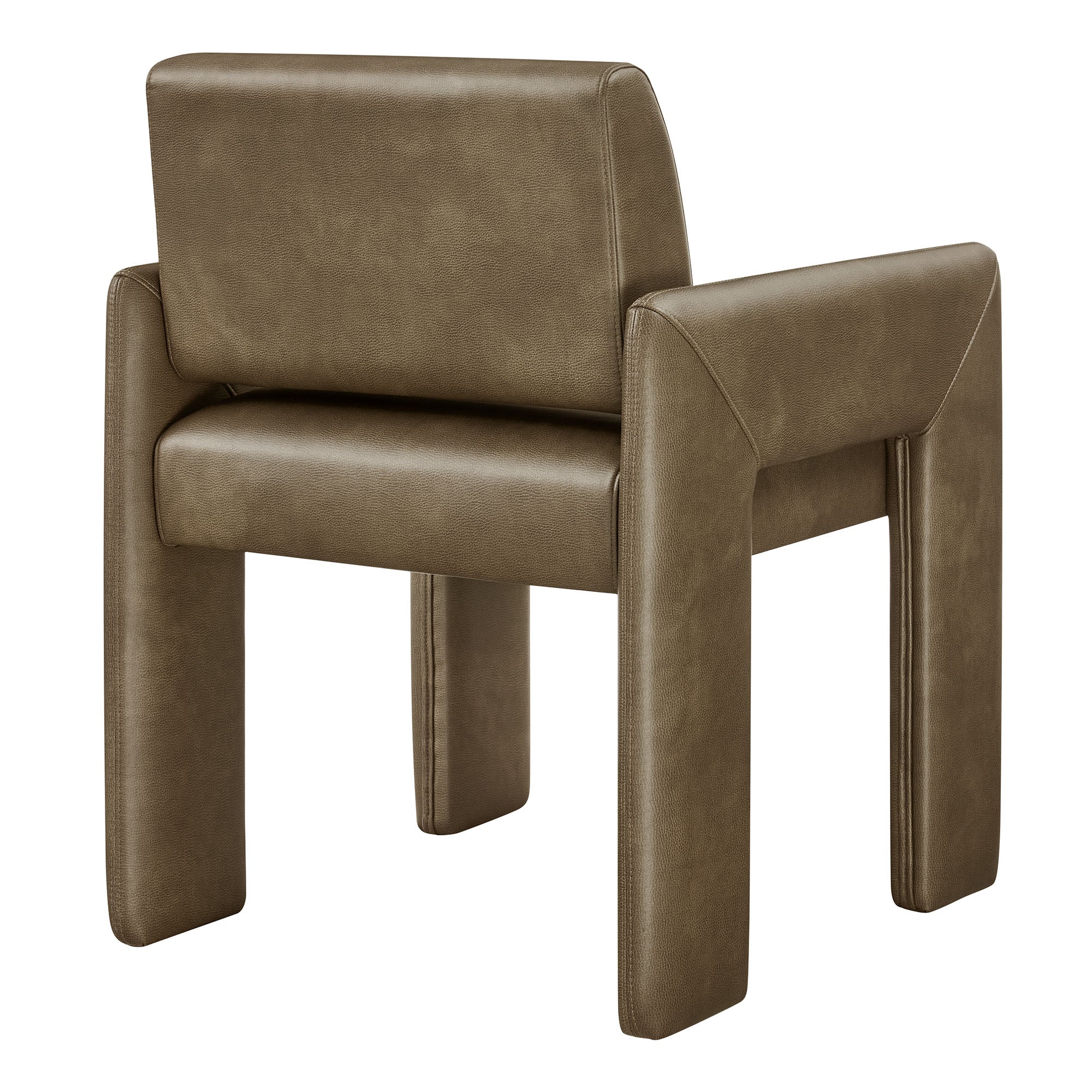 Daven Vegan Leather Dining Armchair - Mushroom