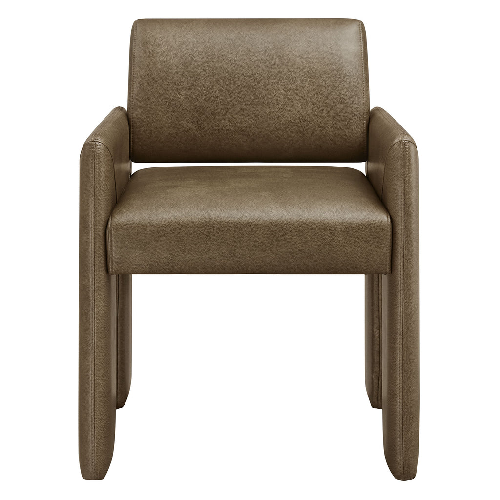 Daven Vegan Leather Dining Armchair - Mushroom