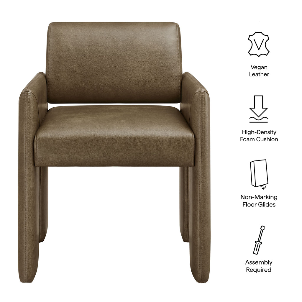 Daven Vegan Leather Dining Armchair - Mushroom