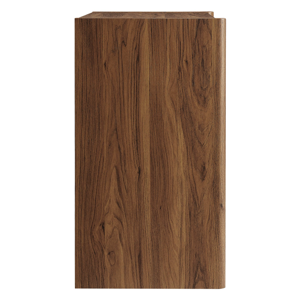 Emric Wave Accent Cabinet - Walnut