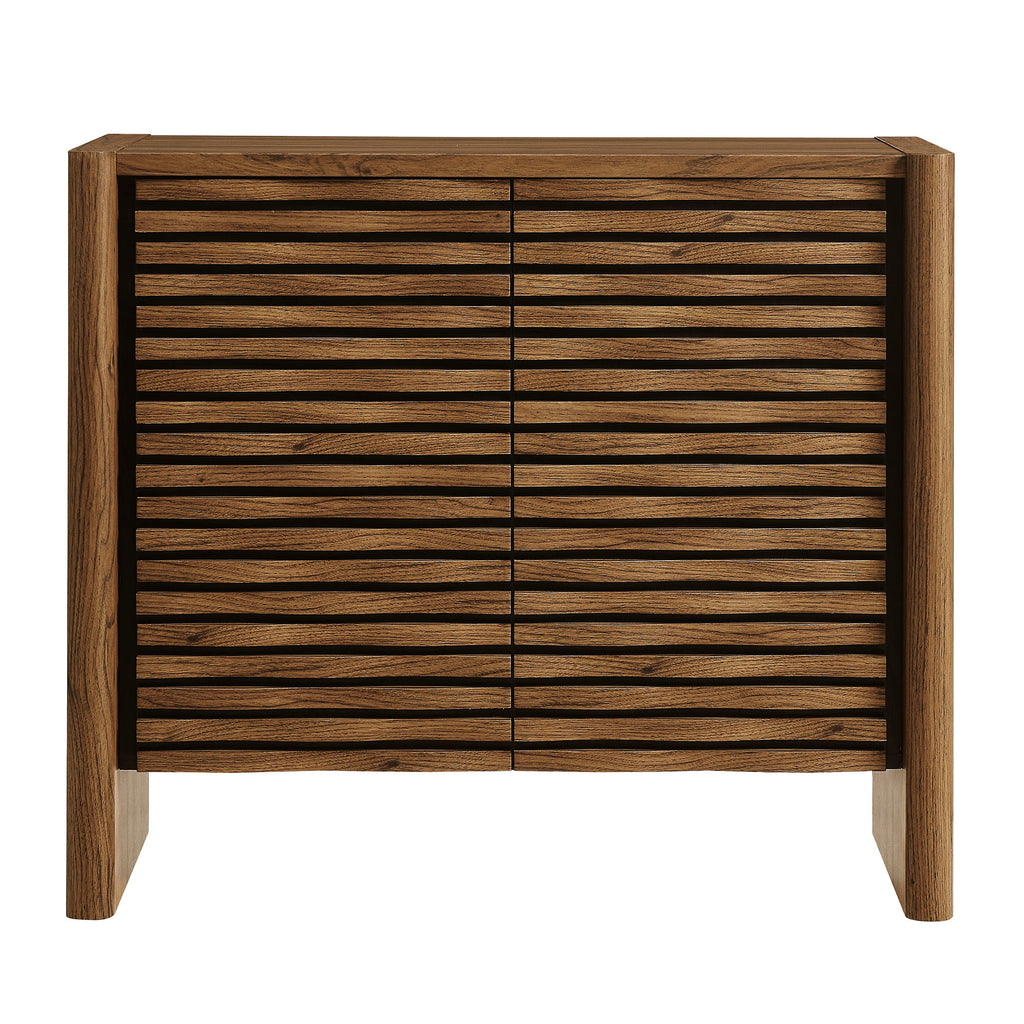 Emric Wave Accent Cabinet - Walnut