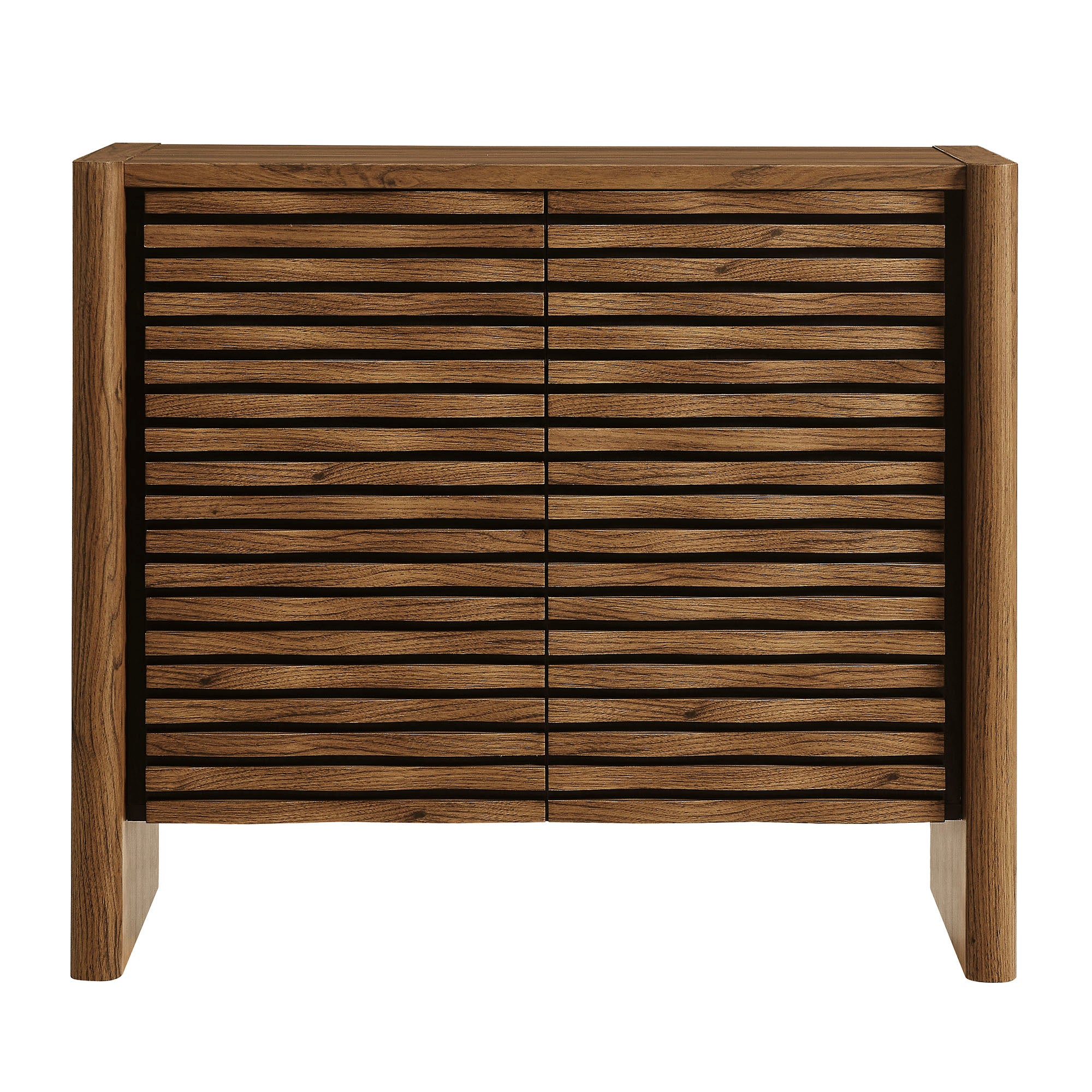 Emric Wave Accent Cabinet - Walnut