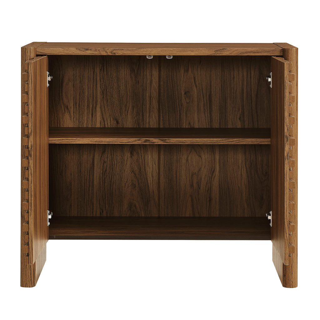 Emric Wave Accent Cabinet - Walnut