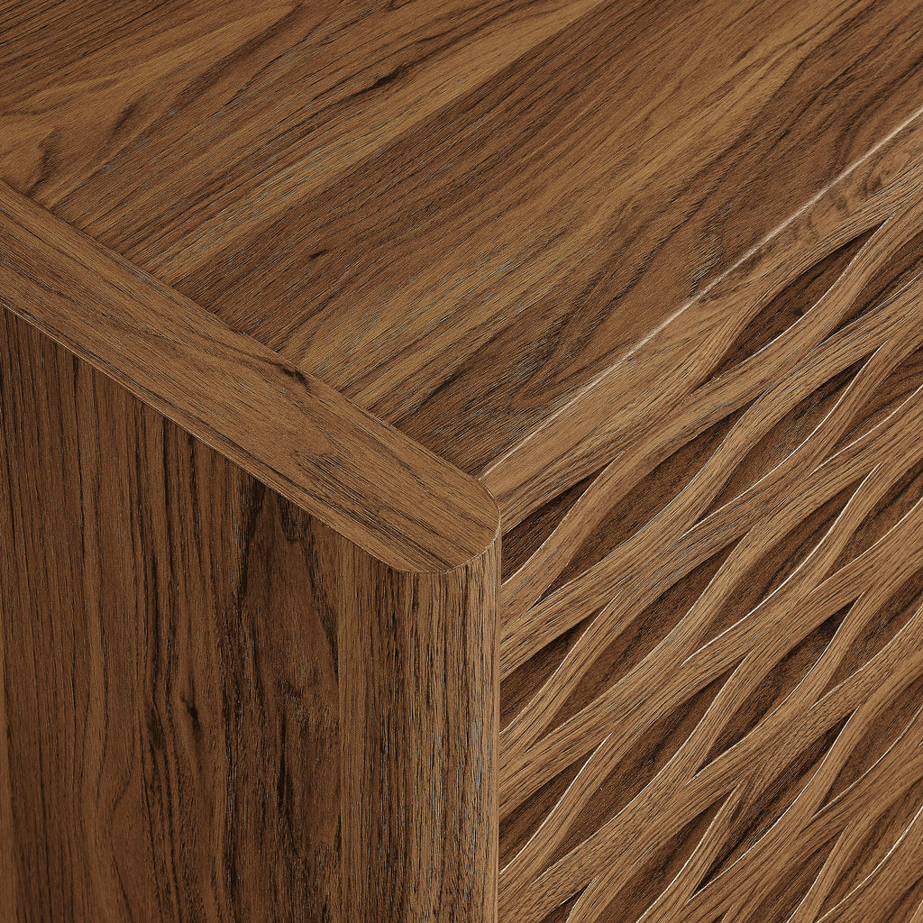Emric Wave Accent Cabinet - Walnut