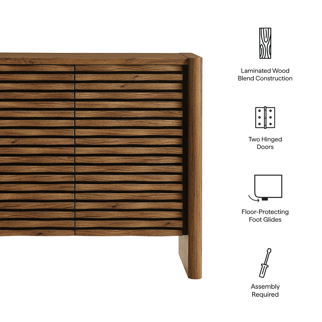 Emric Wave Accent Cabinet - Walnut