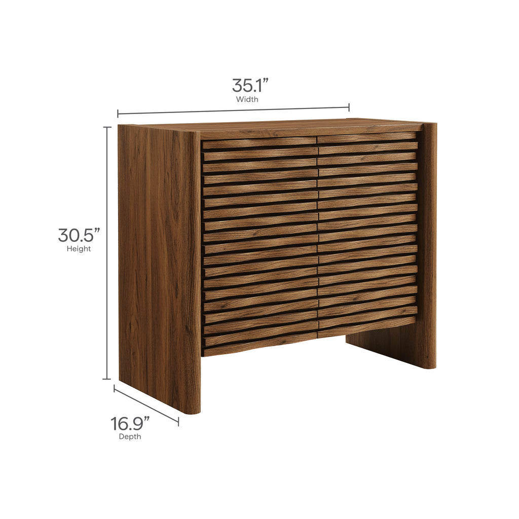 Emric Wave Accent Cabinet - Walnut