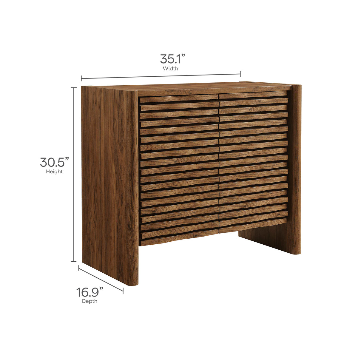 Emric Wave Accent Cabinet - Walnut