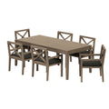 Northlake 7-Piece Outdoor Patio Teak Wood Dining Set - Weathered Gray Flint