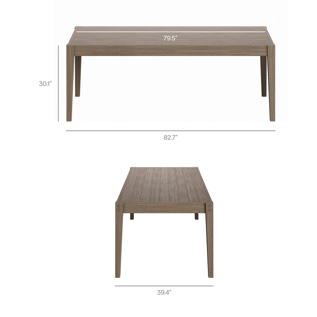 Northlake 7-Piece Outdoor Patio Teak Wood Dining Set - Weathered Gray White