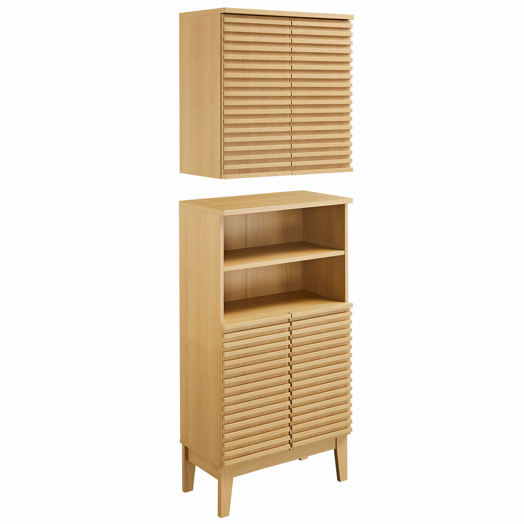 Render Bathroom Cabinet Set - Oak