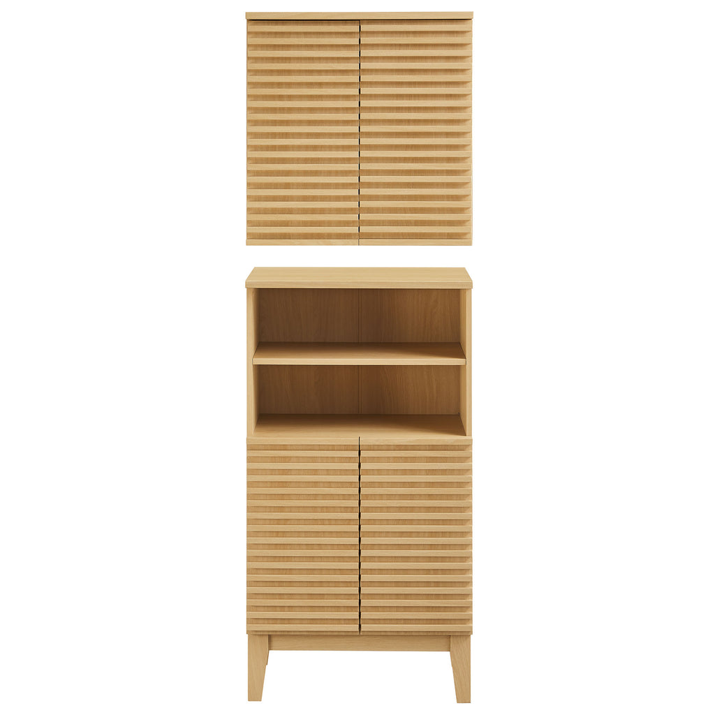 Render Bathroom Cabinet Set - Oak