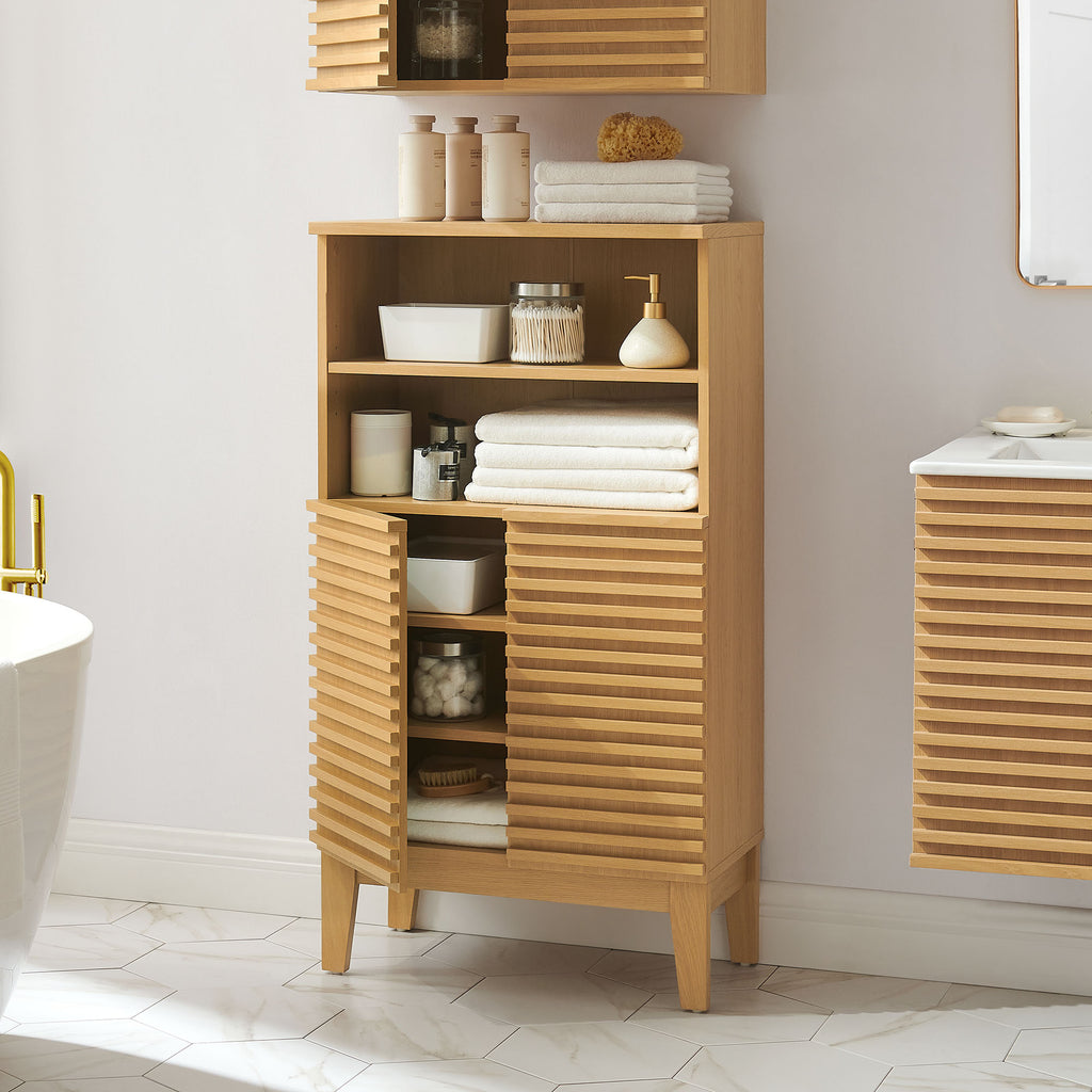Render Bathroom Cabinet Set - Oak