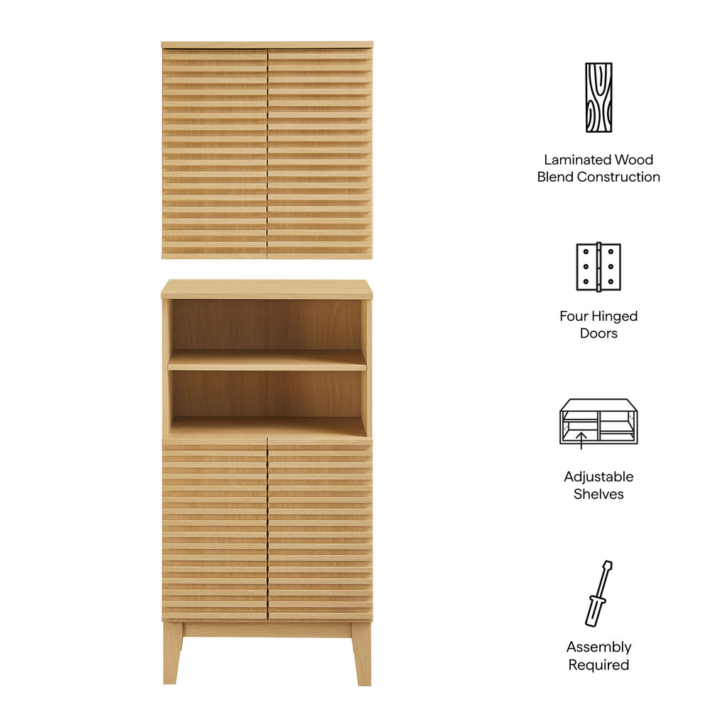 Render Bathroom Cabinet Set - Oak