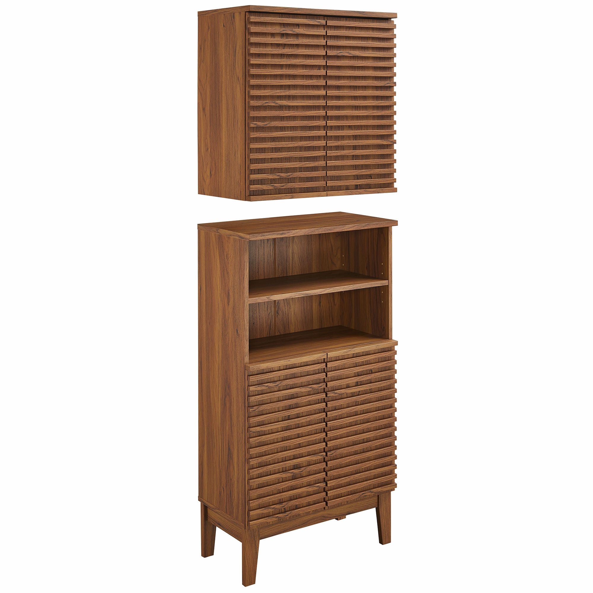 Render Bathroom Cabinet Set - Walnut