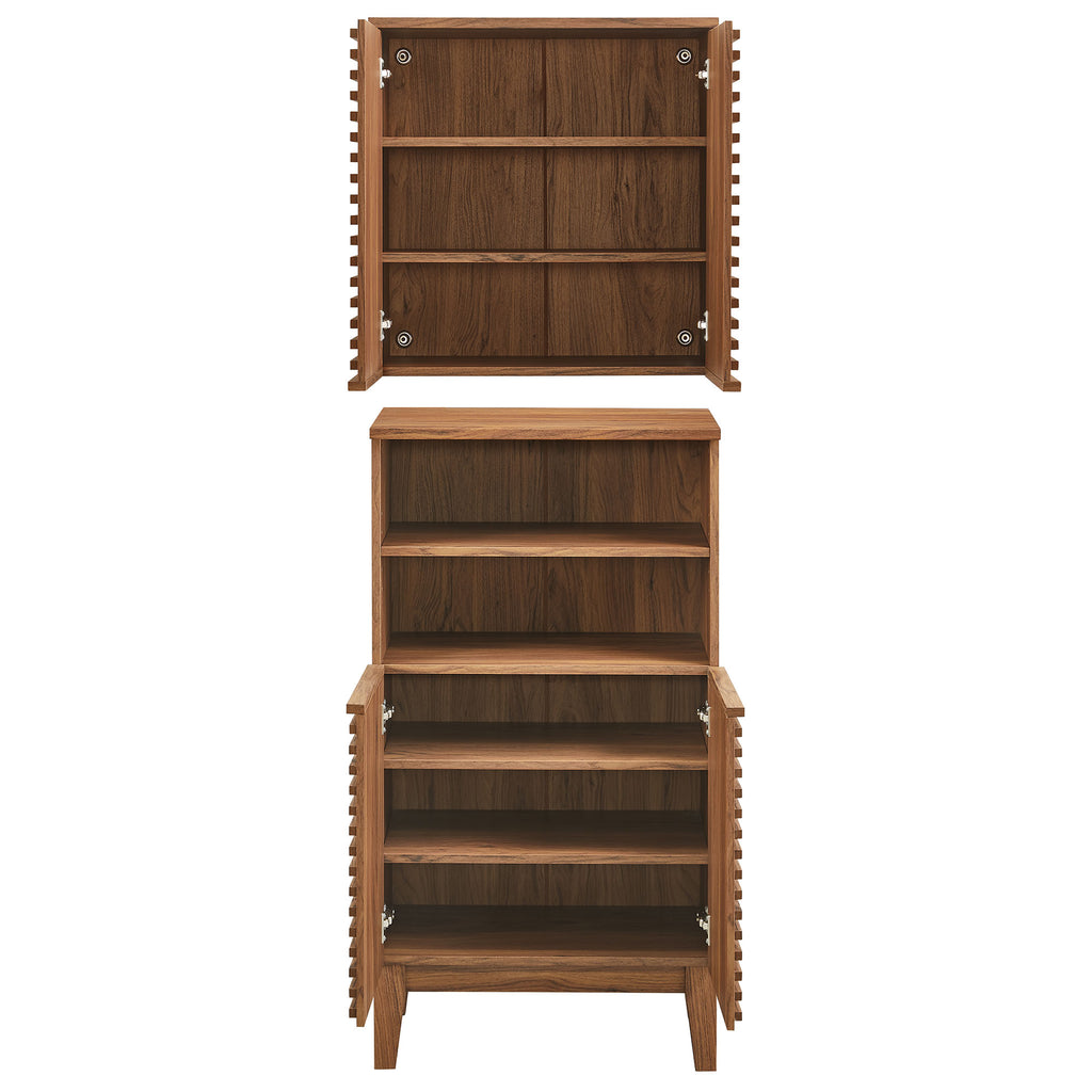 Render Bathroom Cabinet Set - Walnut