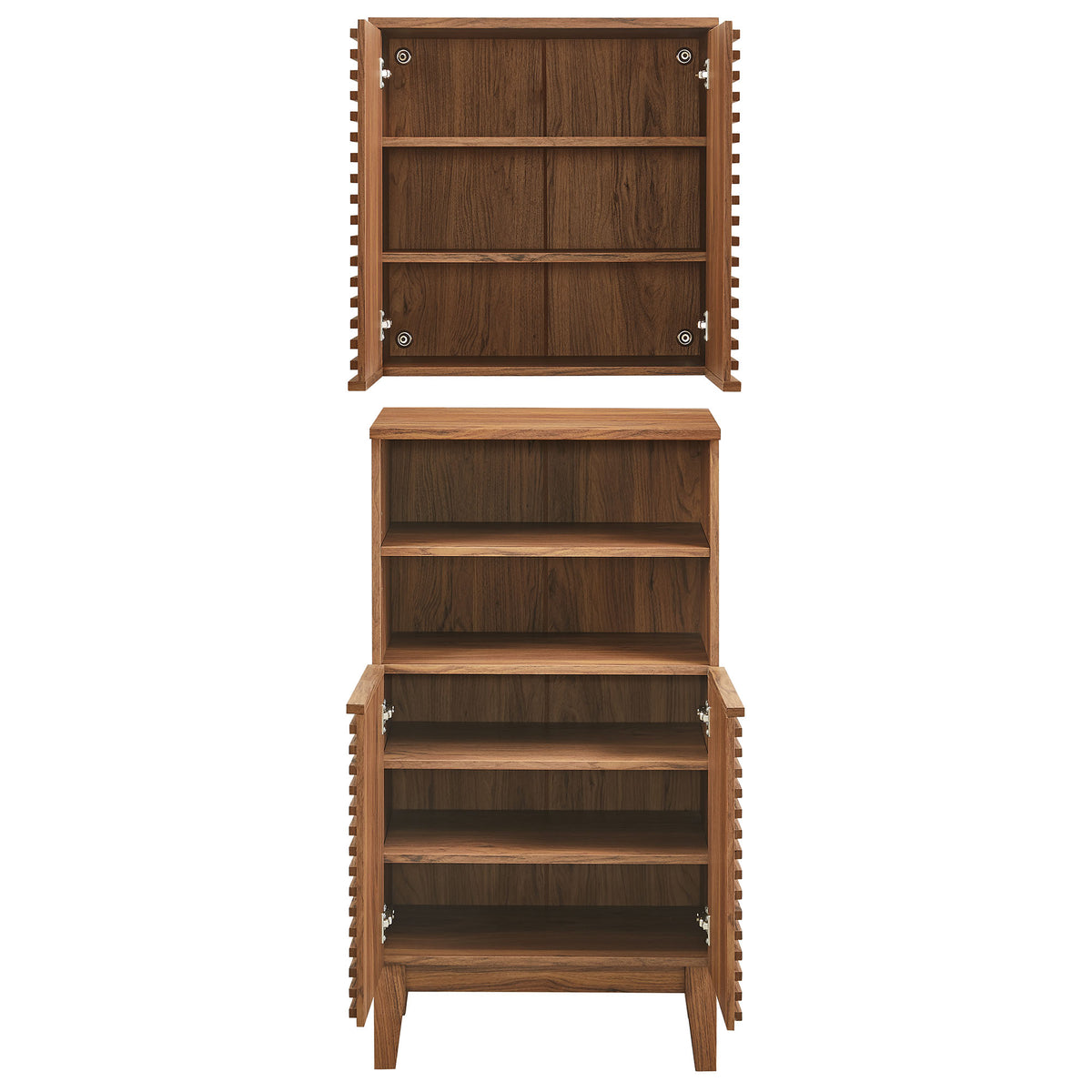 Render Bathroom Cabinet Set - Walnut