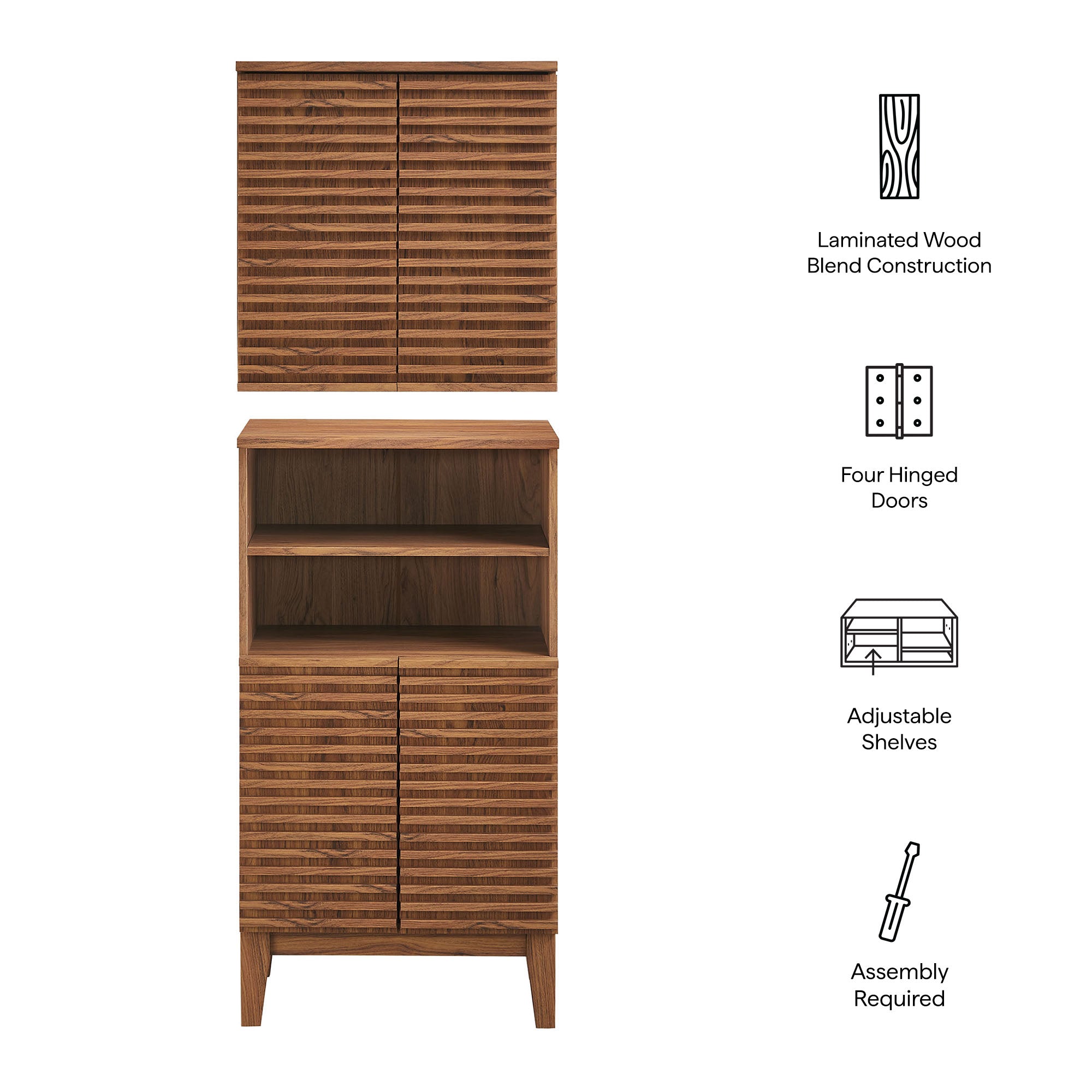 Render Bathroom Cabinet Set - Walnut