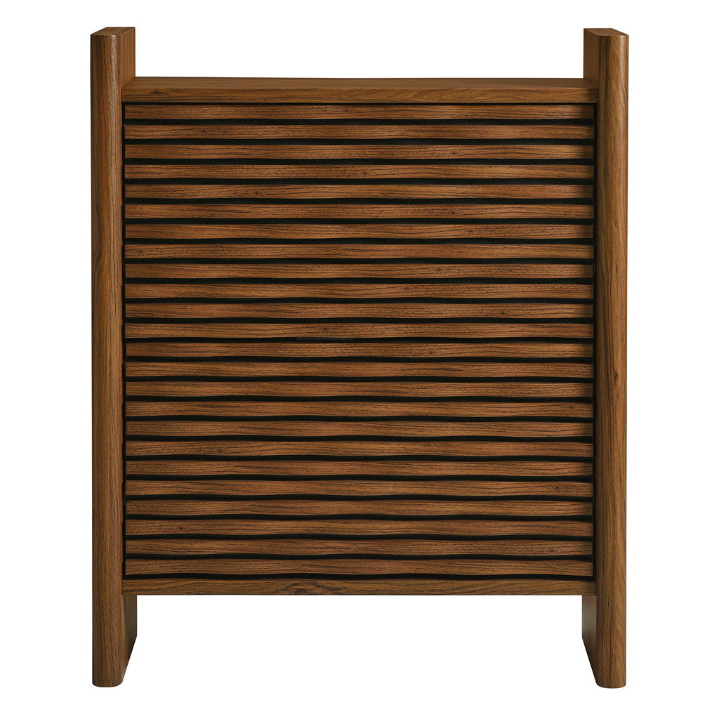 Emric Wave Shoe Cabinet - Walnut