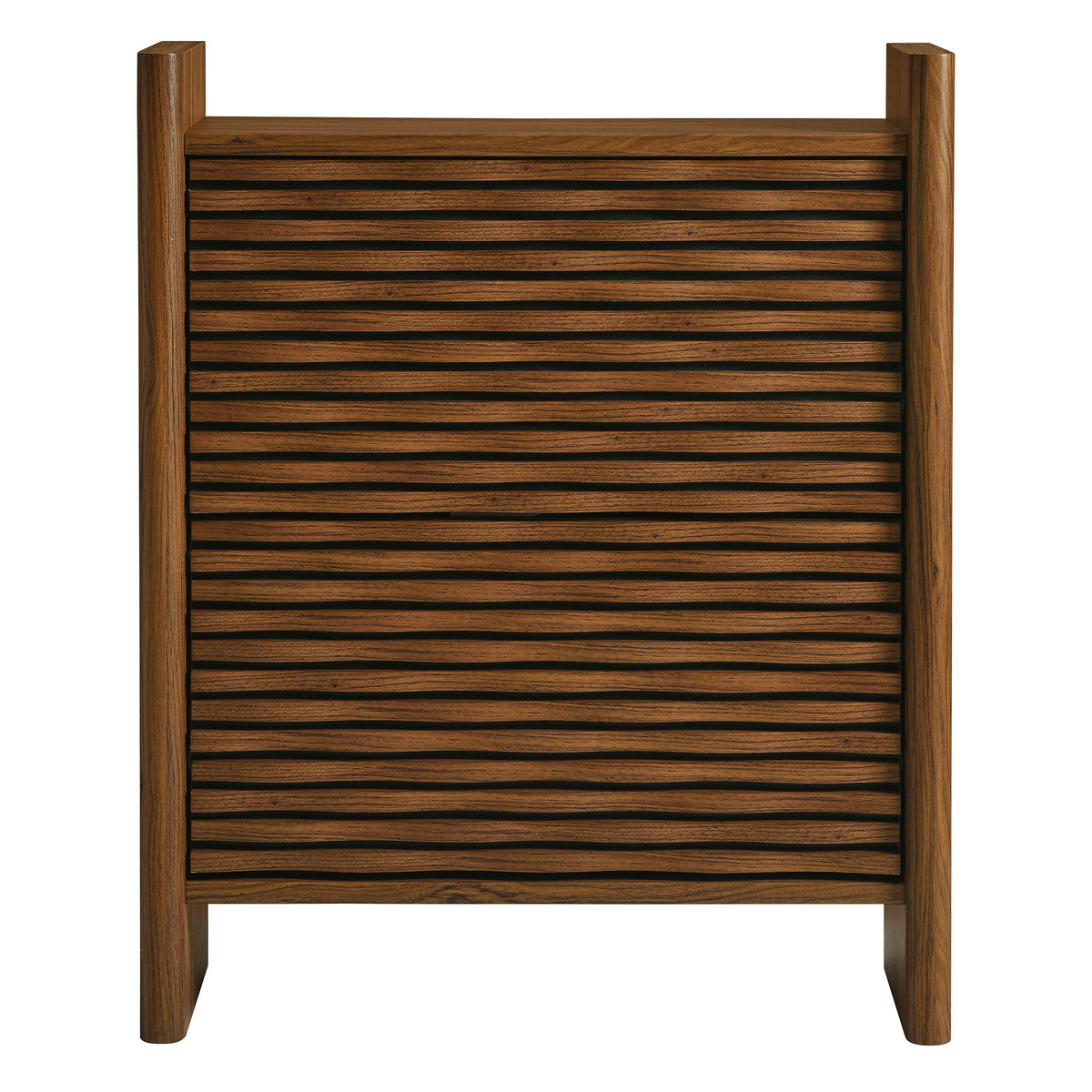 Emric Wave Shoe Cabinet - Walnut