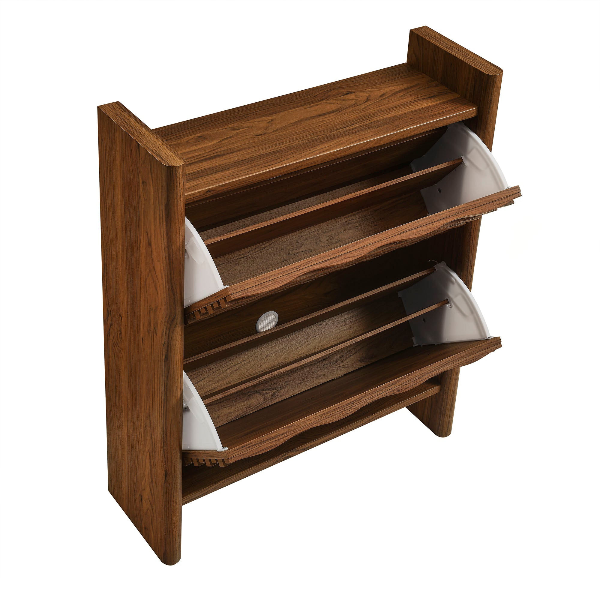 Emric Wave Shoe Cabinet - Walnut