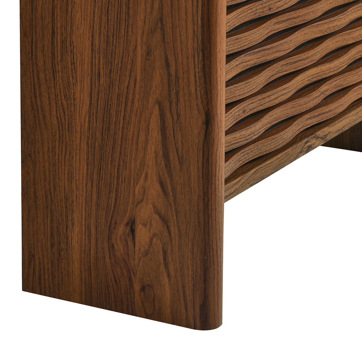 Emric Wave Shoe Cabinet - Walnut