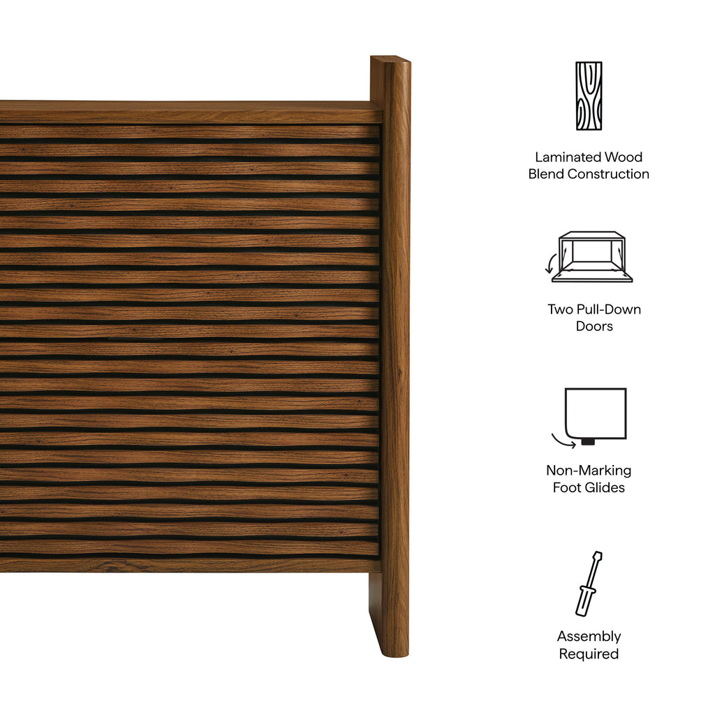 Emric Wave Shoe Cabinet - Walnut