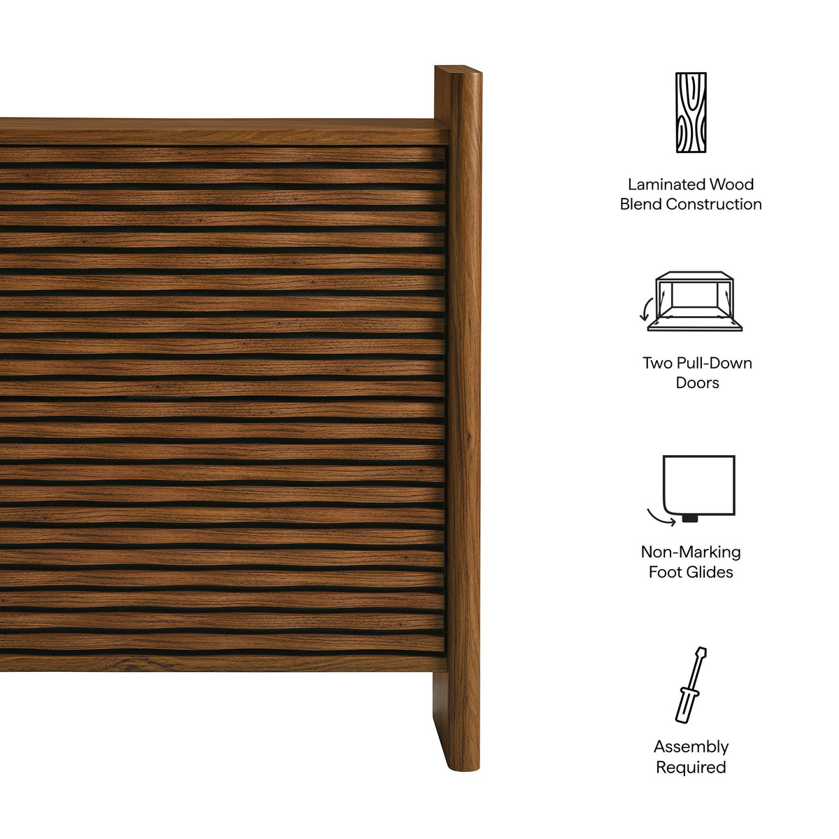 Emric Wave Shoe Cabinet - Walnut