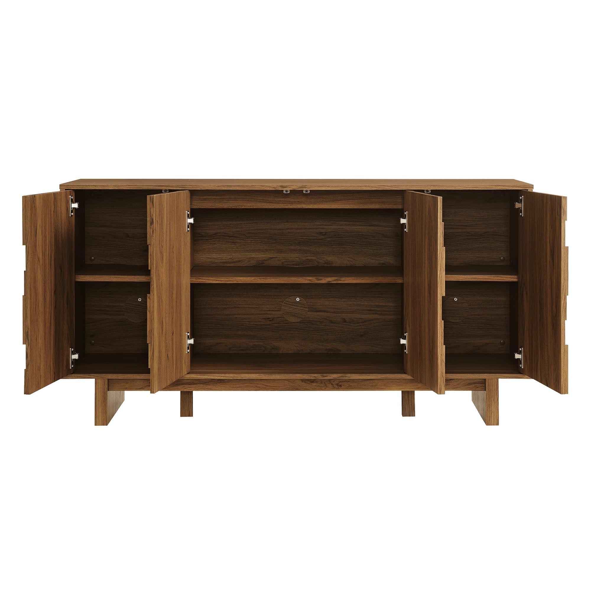 Owen 59 Inch 4 Door Geometric Sideboard - Walnut