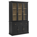 Amara 79 Inch Large Storage Display Cabinet - Black Oak