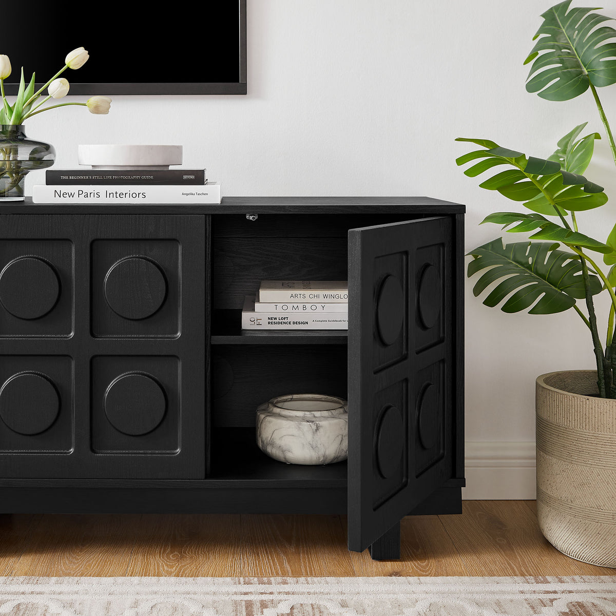 Knox 71 Inch TV Stand - Black
