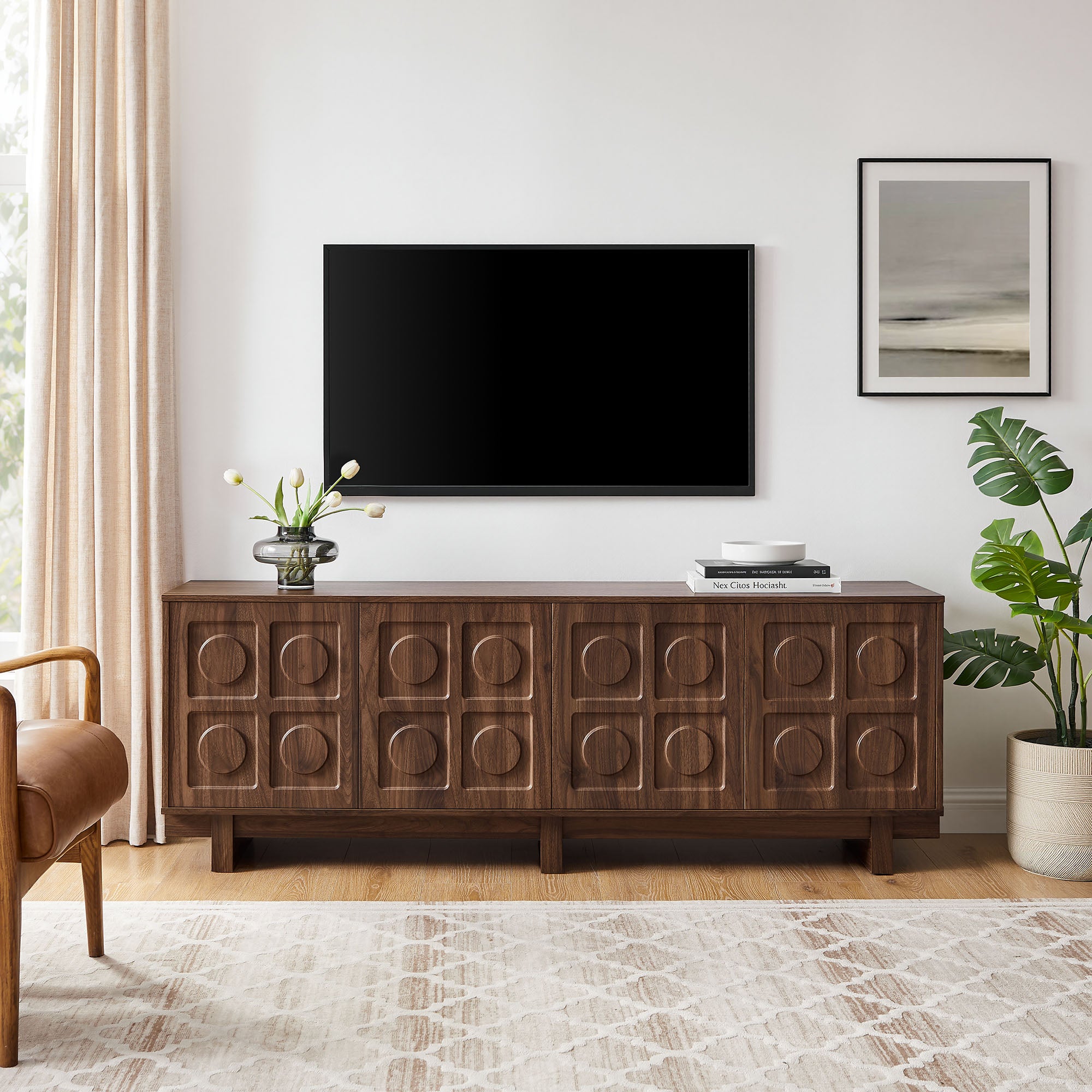 Knox 71 Inch TV Stand - Walnut