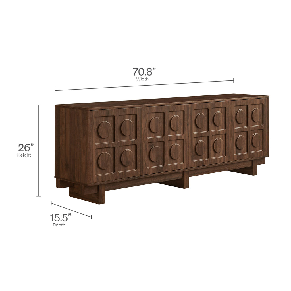 Knox 71 Inch TV Stand - Walnut