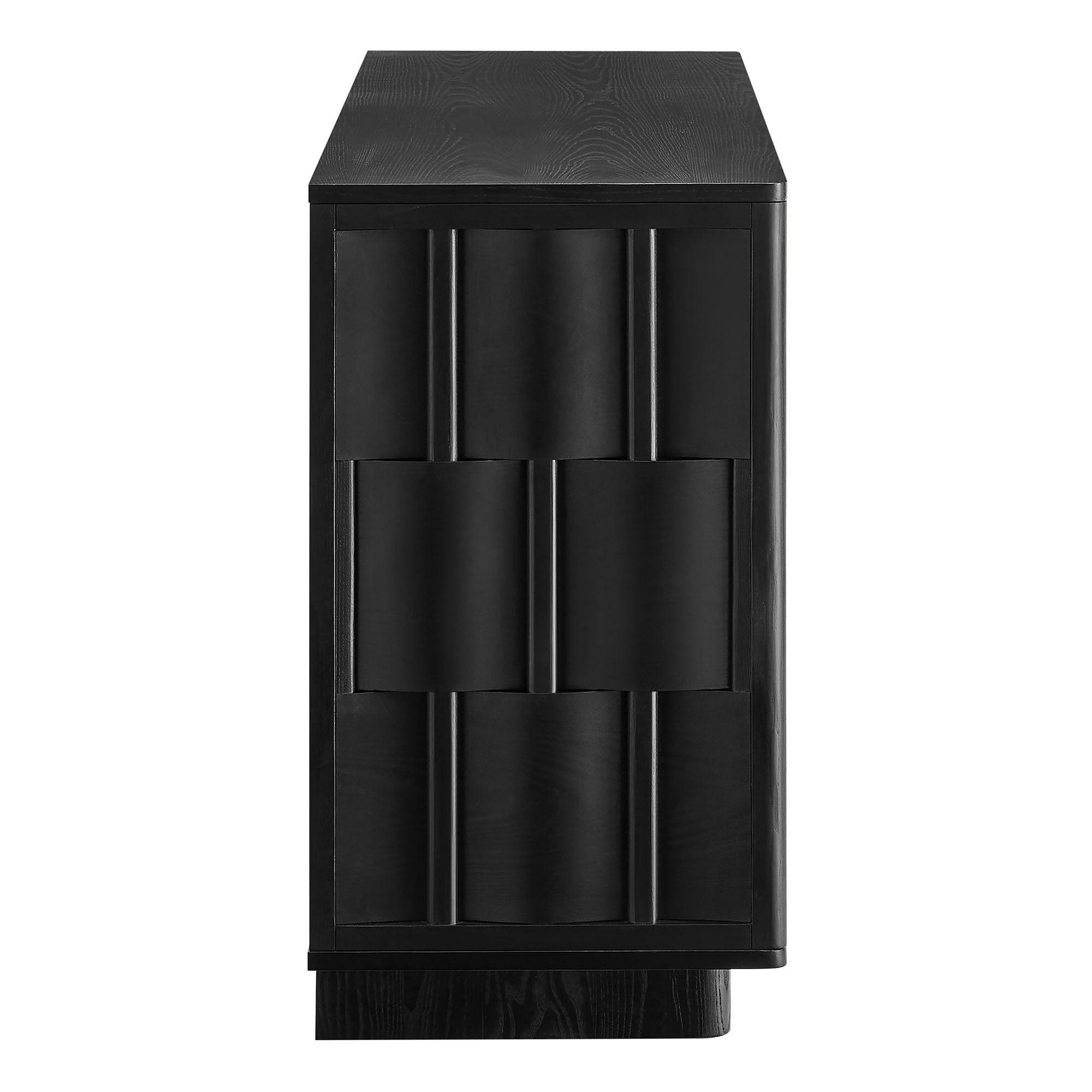 Foundry 71" Woven Design Buffet Storage Cabinet - Black