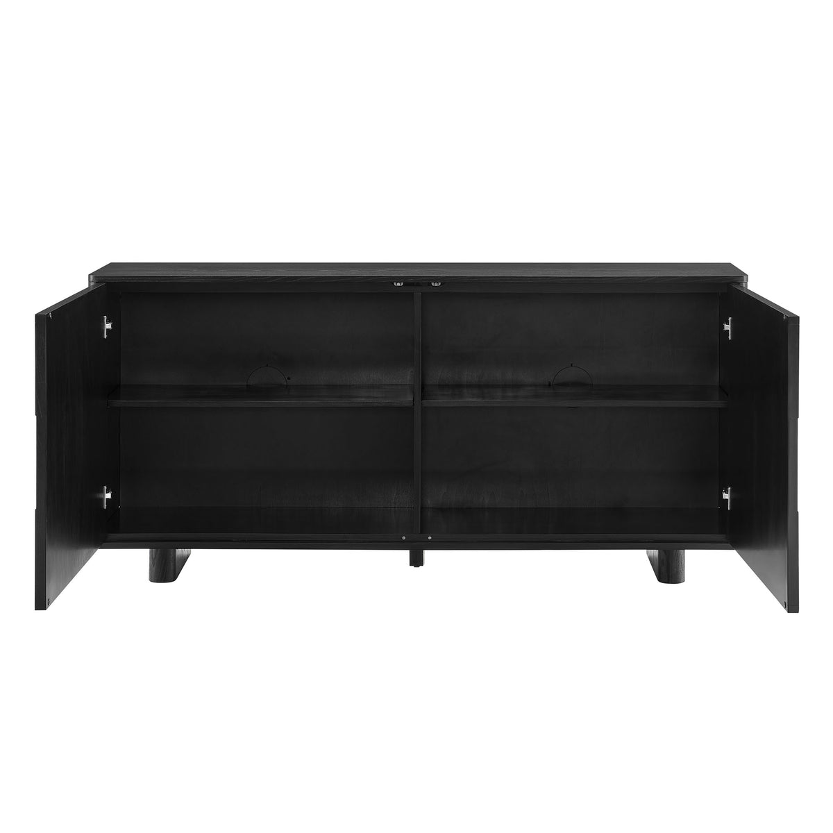 Foundry 71" Woven Design Buffet Storage Cabinet - Black