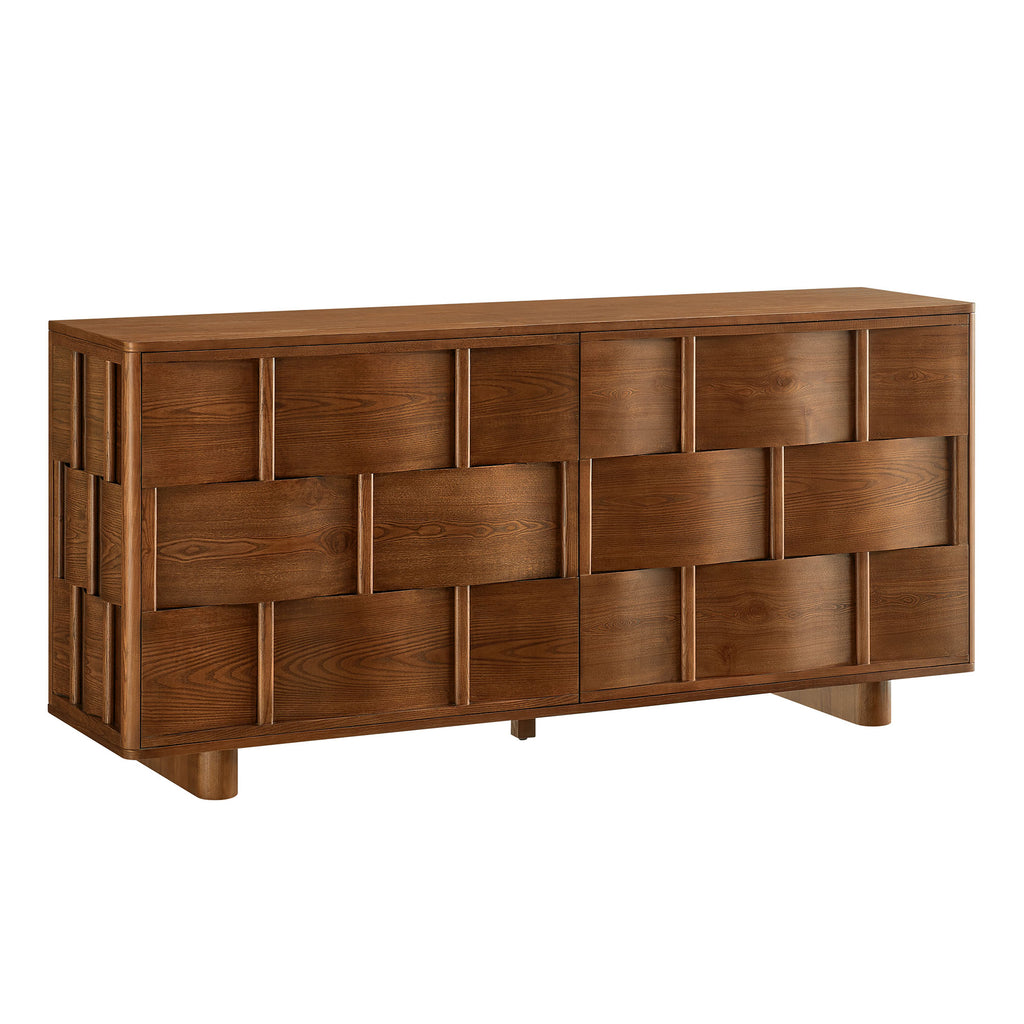 Foundry 71" Woven Design Buffet Storage Cabinet - Walnut